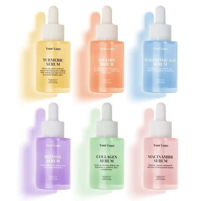 วิตามินซีธรรมชาติ Niacinamide เซรั่มด้วยกรดไฮยัลโรนิกและส่วนประกอบที่กําหนดเอง
