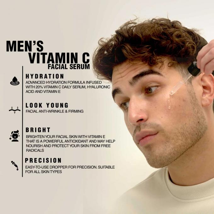 สัมผัสประโยชน์ของ Niacinamide วิตามิน C เซรั่มหน้าสําหรับผู้ชาย 1