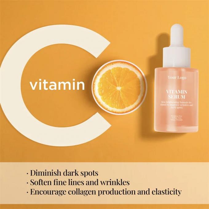 วิตามินซีธรรมชาติ Niacinamide เซรั่มด้วยกรดไฮยัลโรนิกและส่วนประกอบที่กําหนดเอง 1