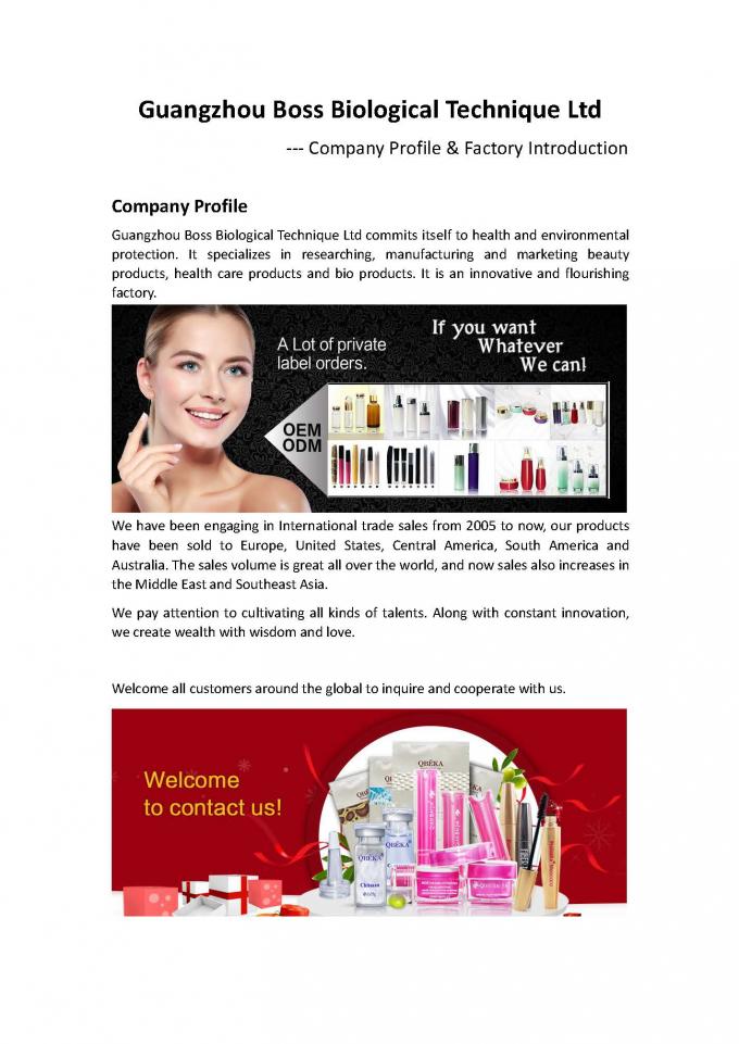 อายุการใช้งาน 3 ปี OEM stem cell และเพปติด Anti wrinkle Anti aging Skin คอลลาเจนบริสุทธิ์ เซรั่มหน้า 6