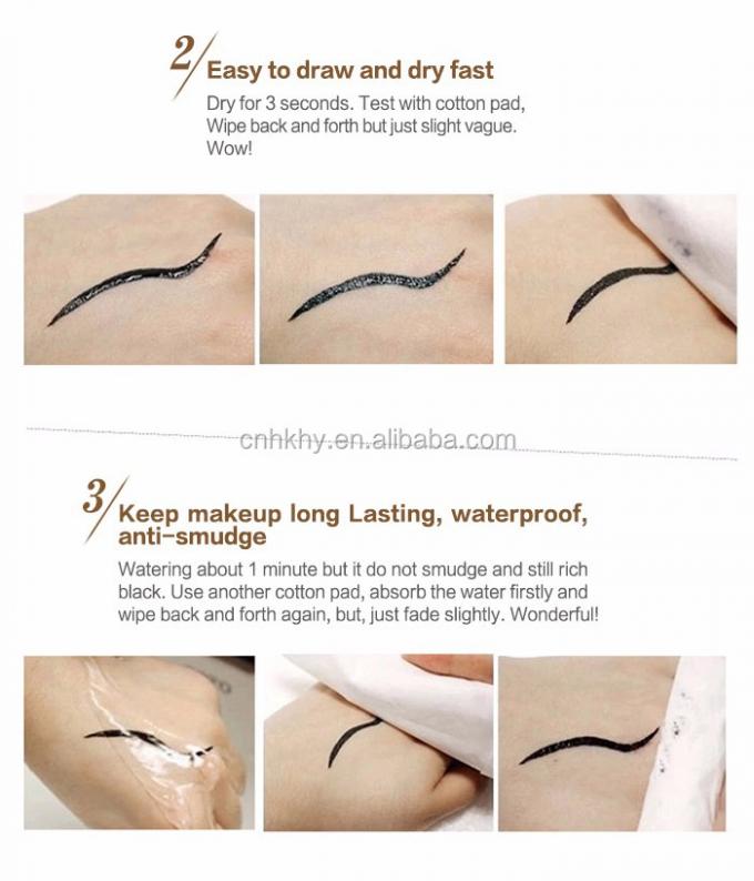 น้ํากันน้ํา Eyeliner ยาวนานปากกาเครื่องสําอางตา Ultra-fine Clip น้ําเหลว ทนต่อเหงื่อ 5