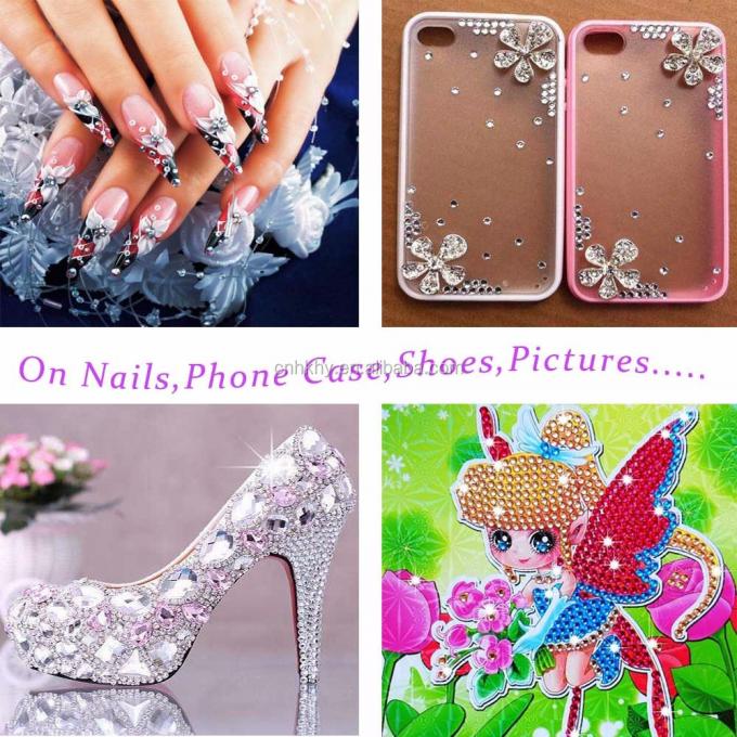 หินเล็บ Rhinestones L01 หลังเรียบ โทรศัพท์ตกแต่ง 3D หินกระจ่างสําหรับเครื่องมือการทําลาย 45g 5