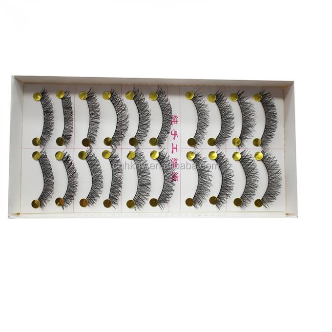ไต้หวัน สายใย คิ้วเทียม กลมสําหรับตาใหญ่ M14 สีดําธรรมชาติ QBEKA 10 คู่ ผู้หญิง 0